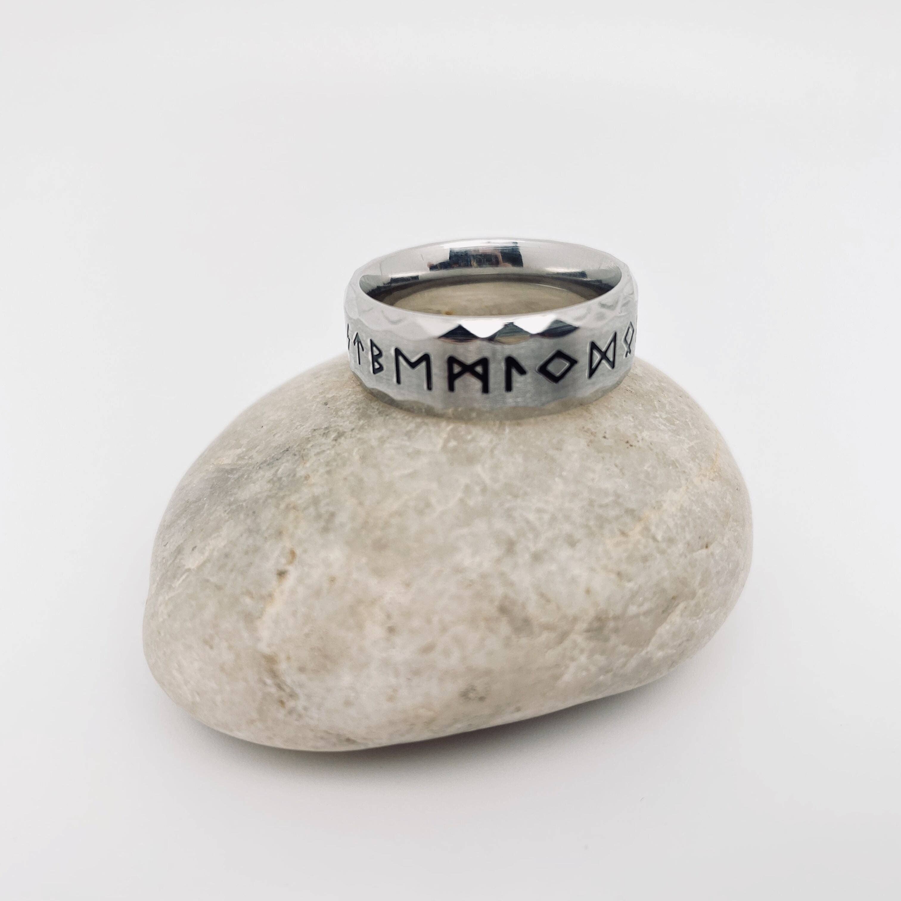 Mio Queena – wholesale Band/stacked ring – Vintage Simple Stainless Steel Viking Rune Ring - MJ/MR5