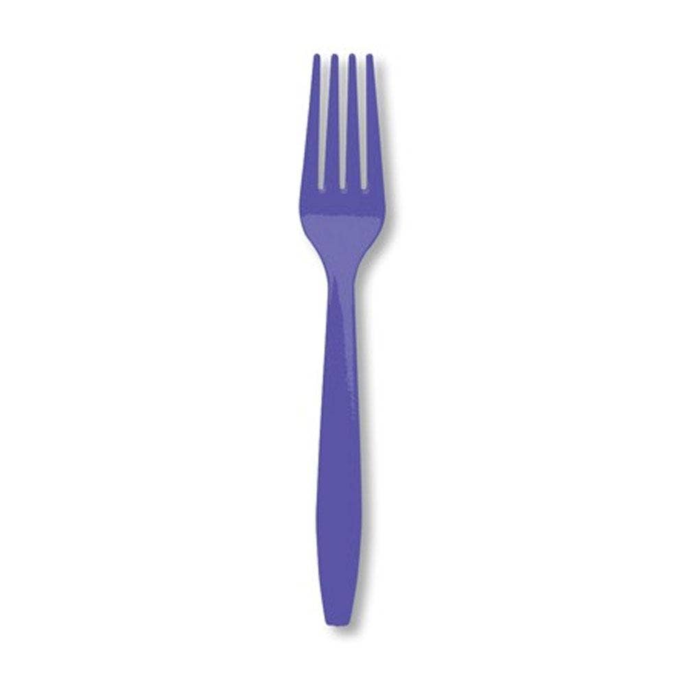 KT Supply - Wholesale Disposable Servingware Set - Premium Plastic Forks Purple, Case of 2880