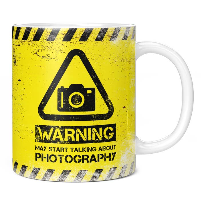 Warning May Start Talking About Photography Mug for wholesale by Mug Monster