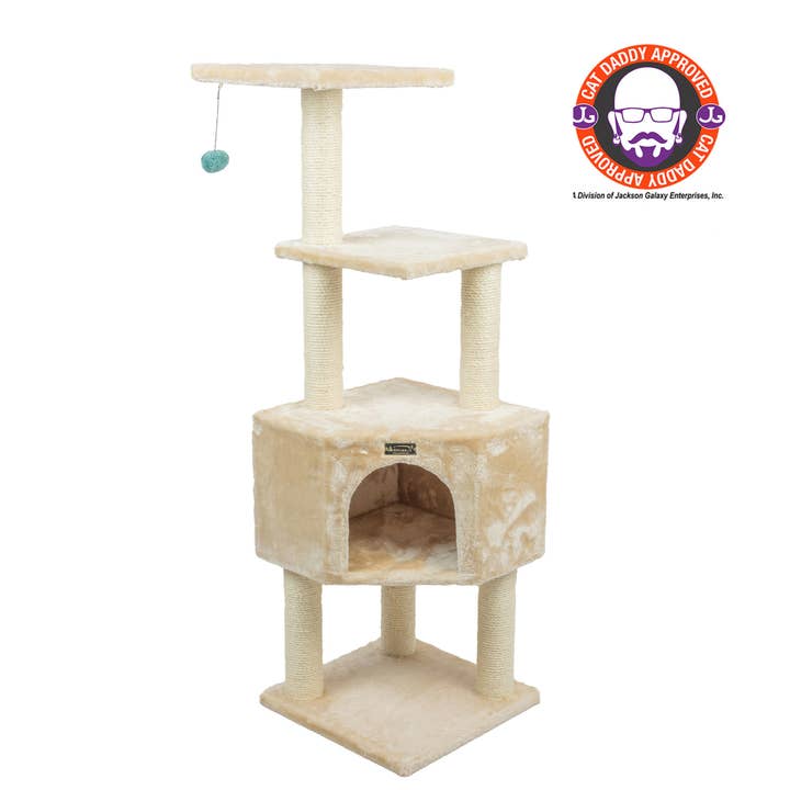 Real Wood 3 Levels Cat Tower for Kittens 48 Height Beige for wholesale by Armarkat