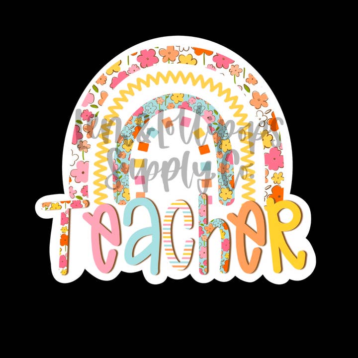 Autocollant arc-en-ciel multicolore pour enseignant pour la vente par Lem&Lollipops Supply Co. LLC