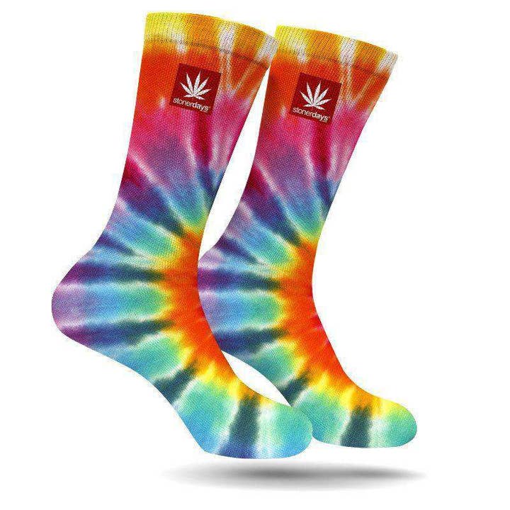 TIE DYE CREW WEED SOCKS for wholesale by StonerDays Apparel