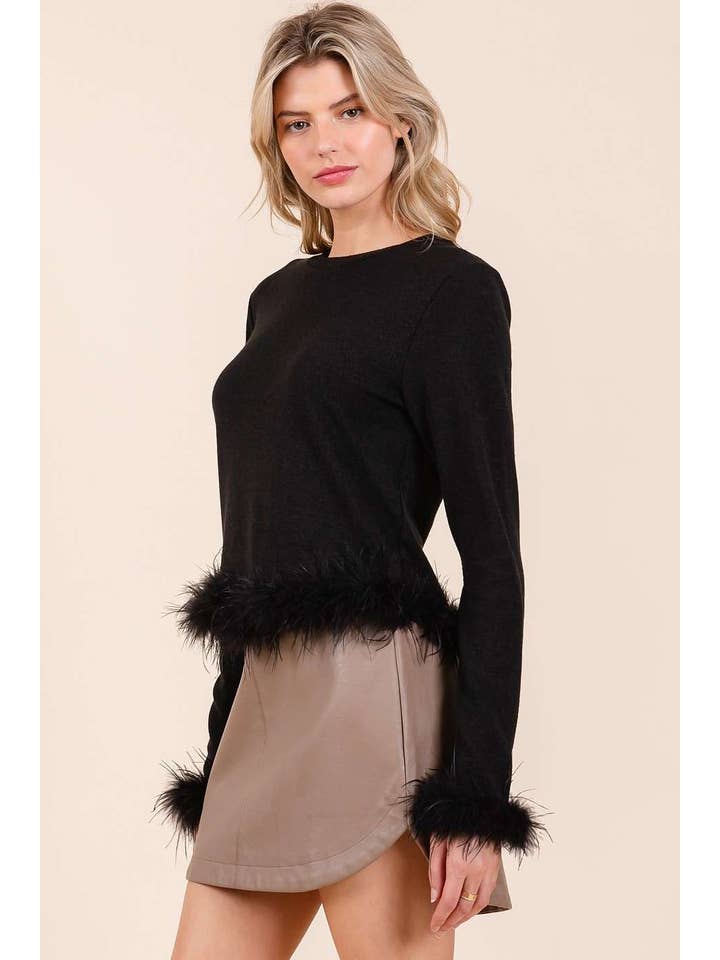 mittoshop - Wholesale Gebreide top - Dames - HACCI GEBREIDE CROPPED TOP MET LANGE MOUWEN EN VERENVERSIERING6