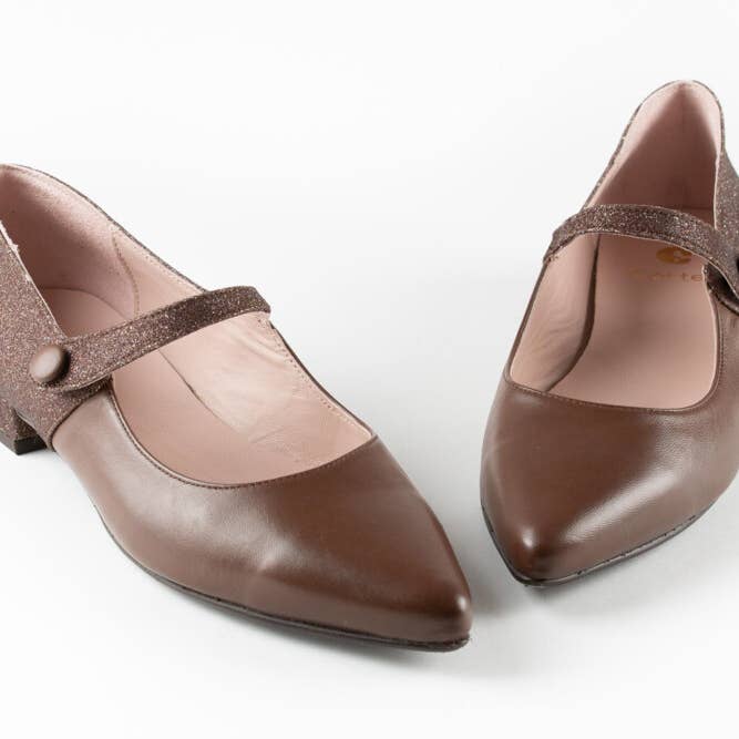 Dorothy Glitter Brown Shoe for wholesale by Zapatos Cortel