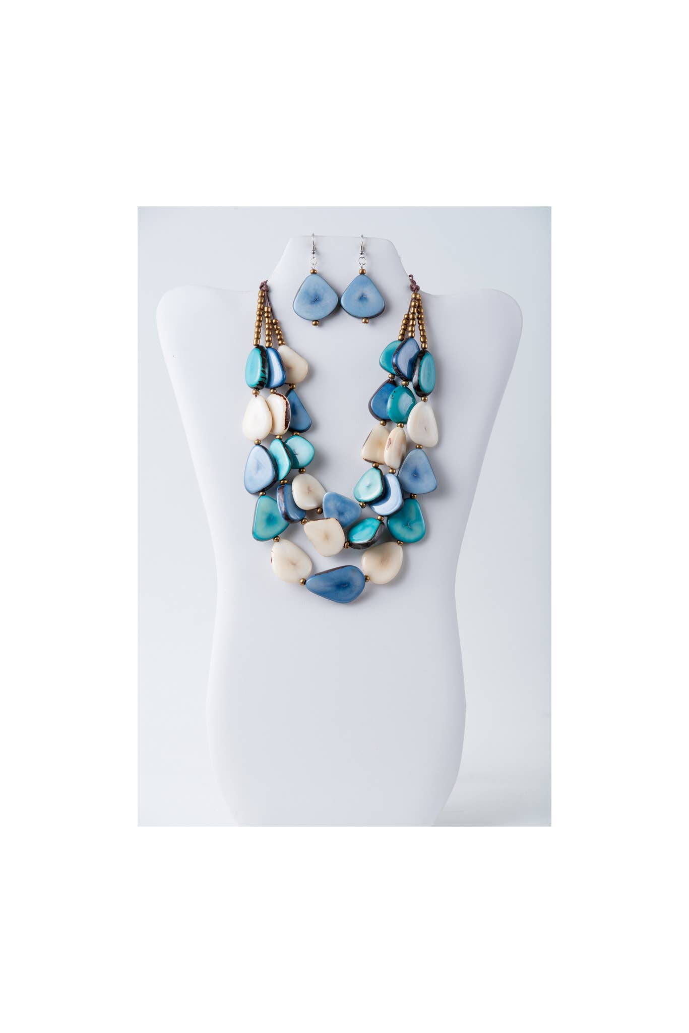 TaguArtsy – wholesale Smycken – Zaley Three Stranded Organic Tagua halsband och örhängen20