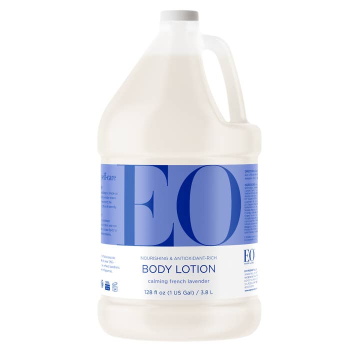 French Lavender Body Lotion Gallon - case pack of 4 for wholesale by EO + Everyone
