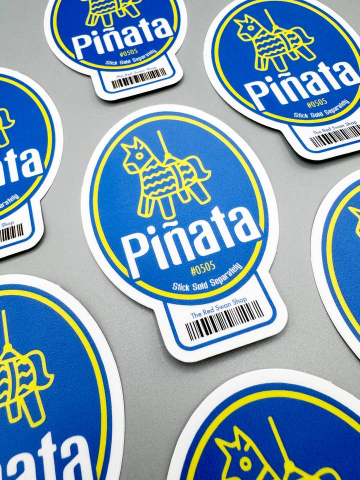 Autocollant en vinyle - Marque Piñata pour la vente par The Red Swan Shop
