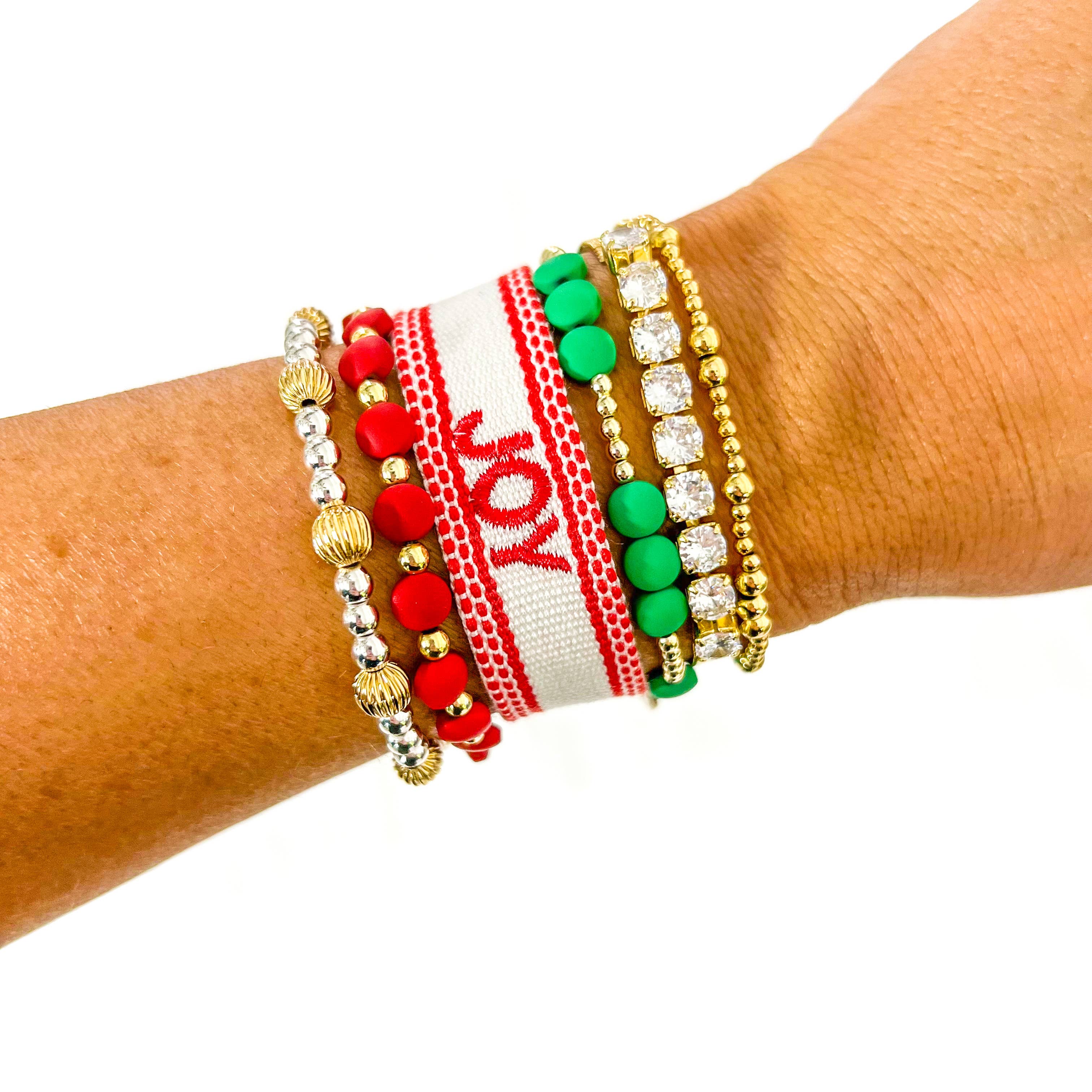 Savvy Bling – wholesale Vävt/flätat armband – Joy Christmas Buffalo Pläd Broderat Armband3