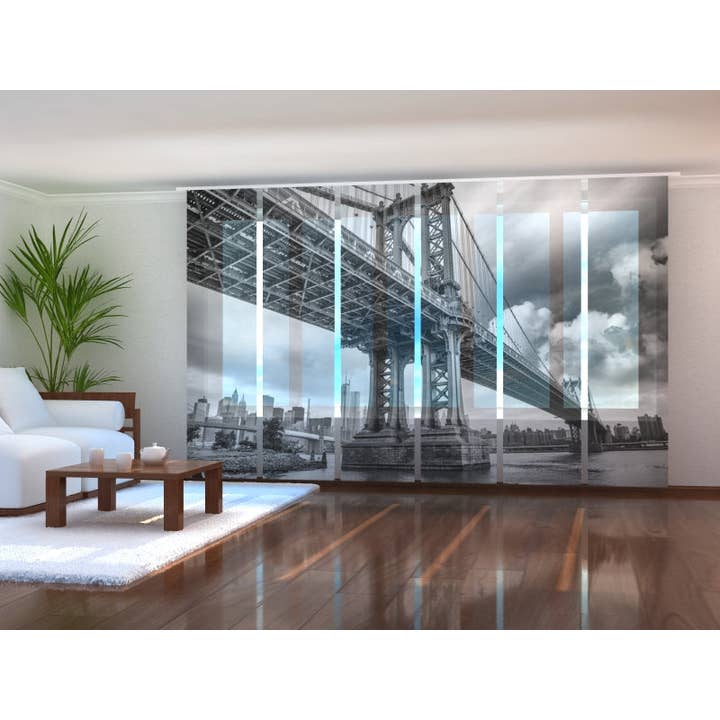 Ensemble de 6 rideaux à panneaux noirs et blancs pour la vente par IlyDecor