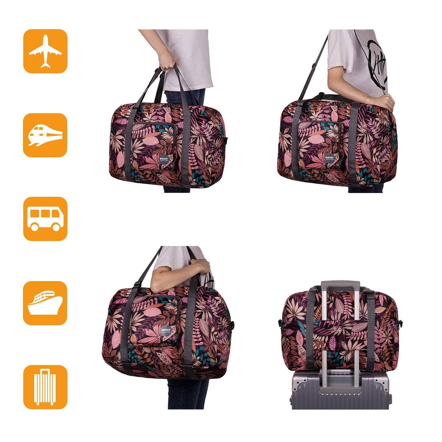 wandf - Wholesale Weekender Bag - Unisex - 40L Travel Duffel Bag Nylon Carry on Weekender Overnight40