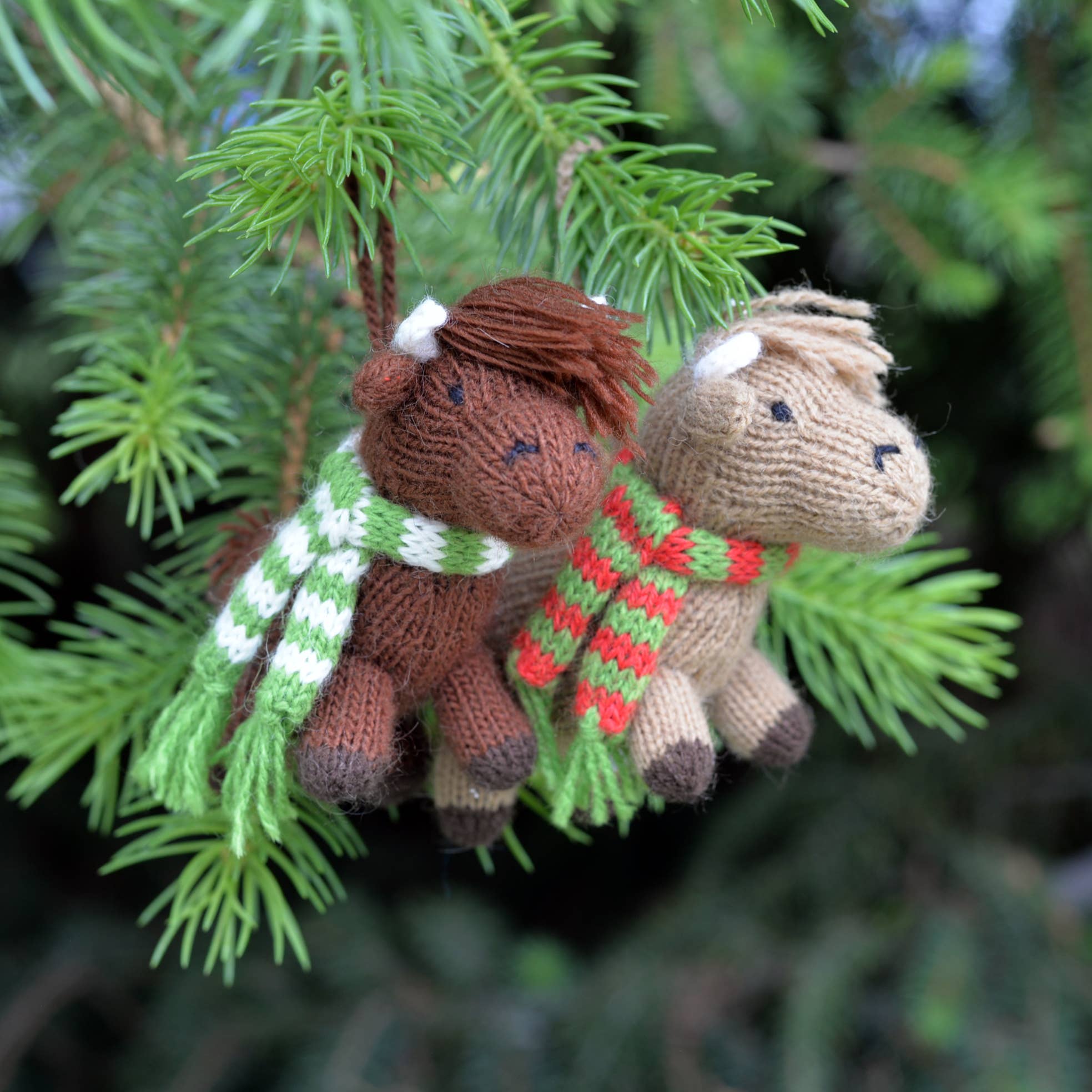 Melange Collection - Wholesale Ornament - Handmade Knit Highland Cow Holiday Ornament - Fair Trade5