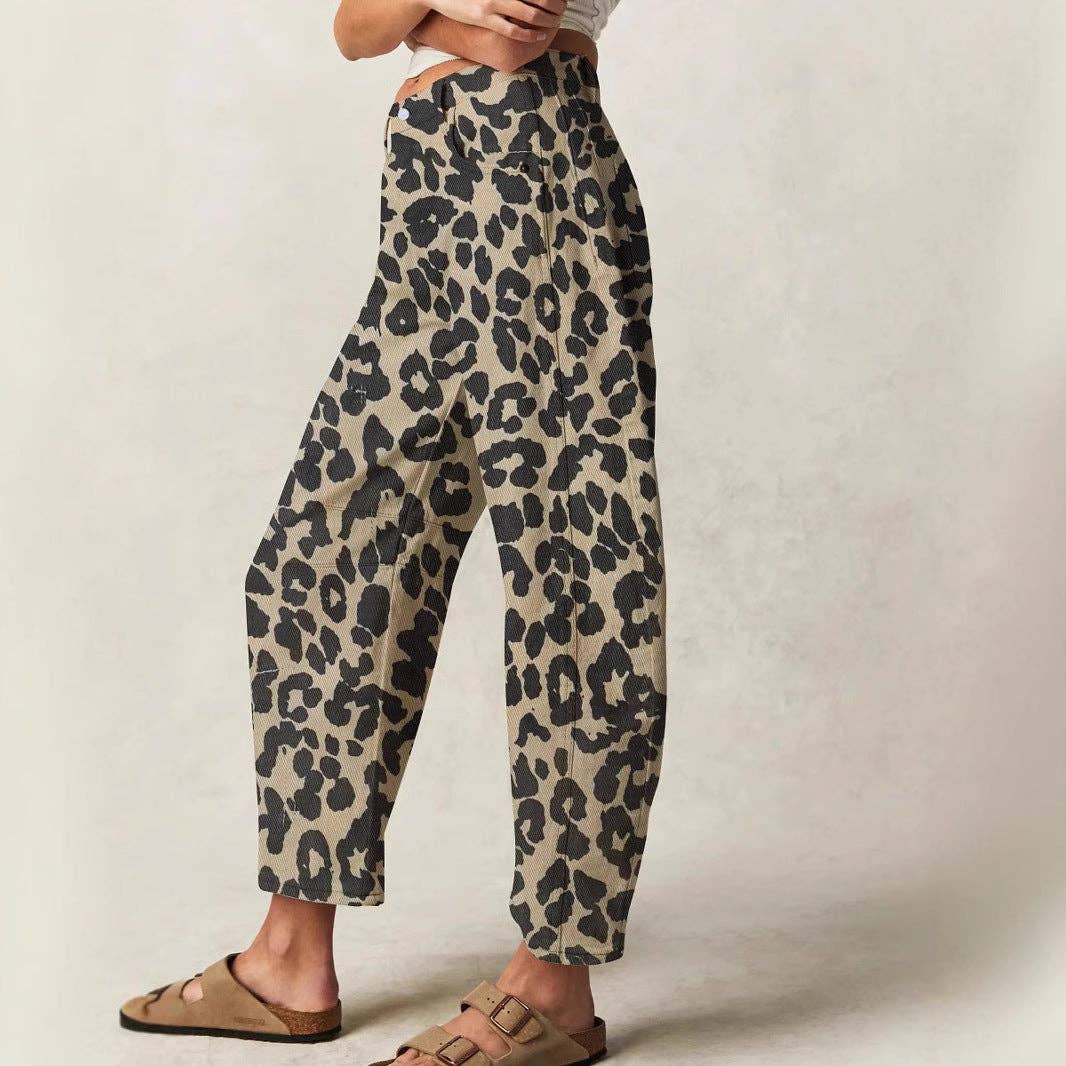 Marayn - Wholesale Jeans - Women's - Leopard Print Loose Fit MidRise Denim Jeans10
