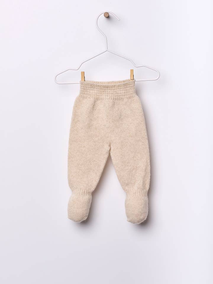 Wedoble: sustainable children's fashion – wholesale Trousers – Baby – Trousers with feet knitted in merino wool | SNOWFLAKE5