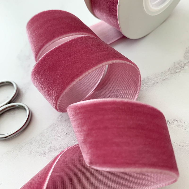 Imaginediy - Wholesale Ribbon - Gift Wrapping - Antique Rose Velvet Ribbon 25mm  - 3 Meter Roll1