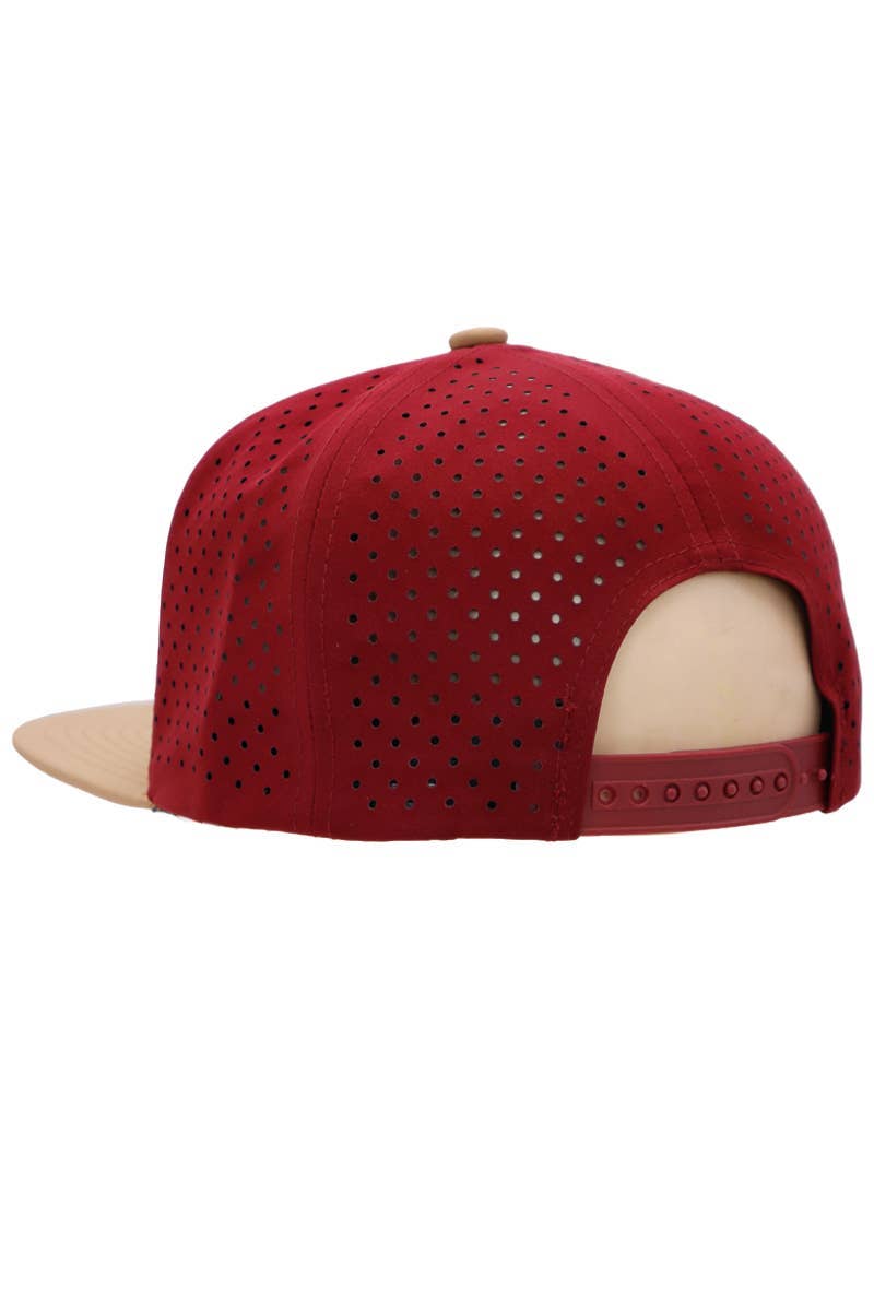 Cap Zone - Wholesale Flat Brim Cap - Men's - Two Tone Six Panel Flat Bill Perforated Snapback15