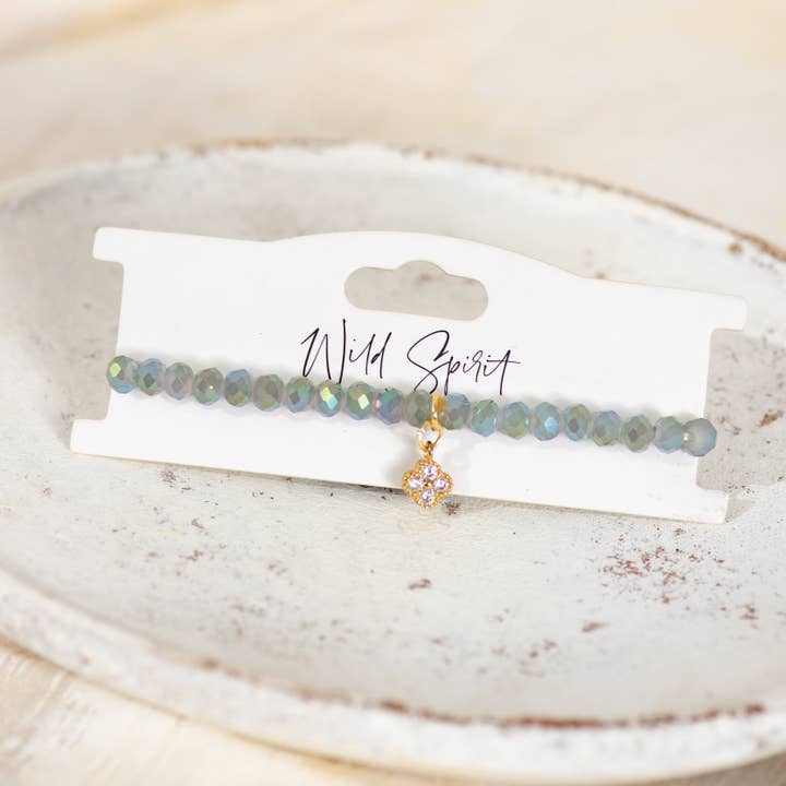 Wild Spirit London - Wholesale Charm/Dangle Bracelet - Sky Blue Clover Twilight Charm Bracelet