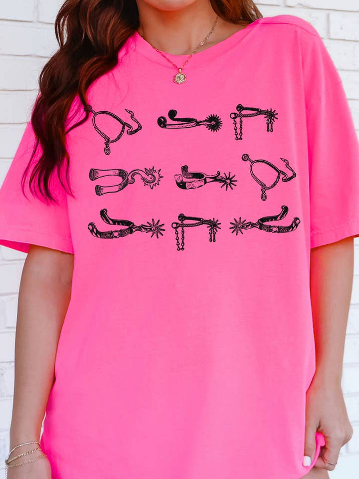 Wholesale Accessory Market - Wholesale Screen Printed T-Shirt - Women's - Boot Spurs Comfort Colors Adult Ring-Spun Cotton Tee2