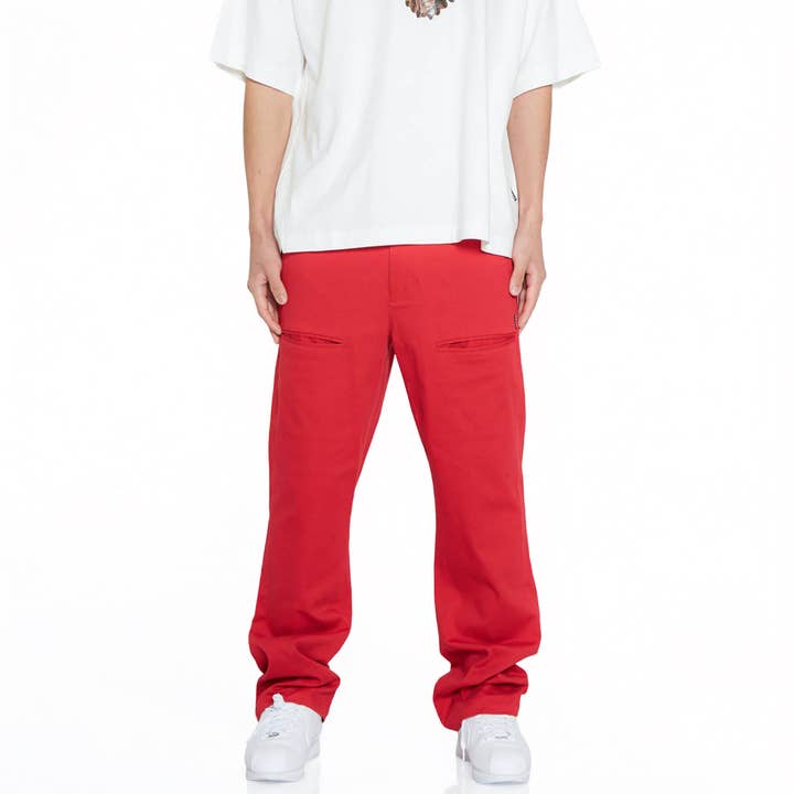 Pantalon Chino Ample pour Homme Konus en Rouge pour la vente par Robin K