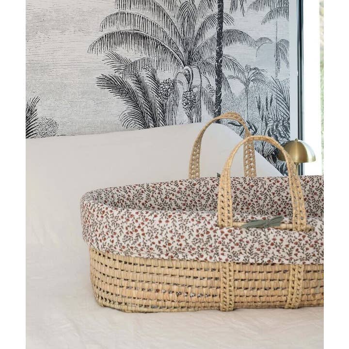 Manufacture des bébés français - Wholesale Bassinet - Baby - Madeleine floral green bassinet1