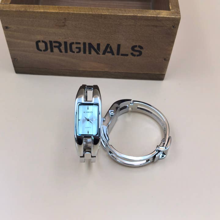 WoodWristCo - Wholesale Wrist watch – Women's - Women's Square Dial Bracelet Bangle Wrist Watch3