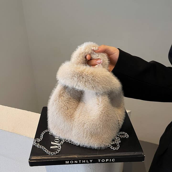 ACCITY - Wholesale Shoulder Bag - Women's - WINTER IMITATION REX RABBIT FUR HANDBAG PLUSH_CWAB3958
