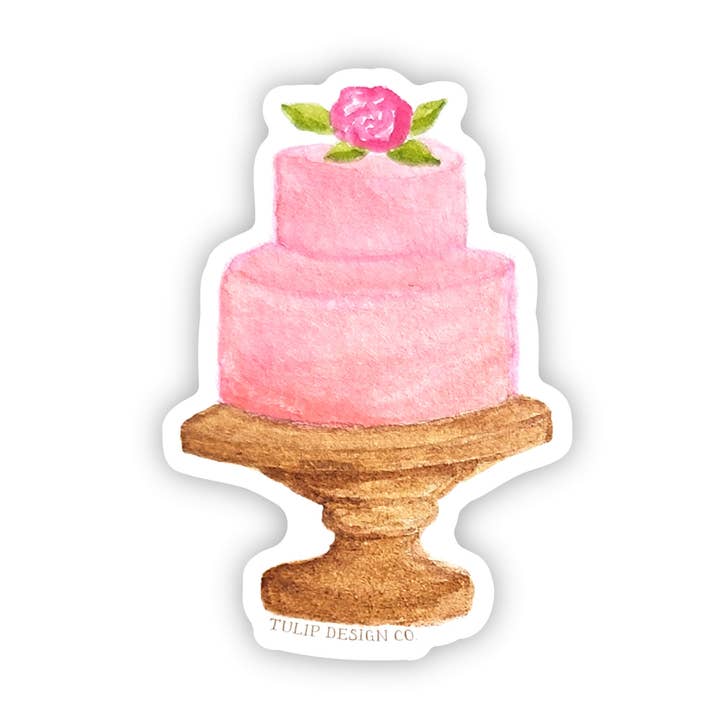 Pink Cake High Quality Durable Vinyl Sticker for wholesale by Tulip Design Company
