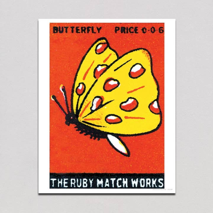 Borboleta Matchworks - Etiquetas Caixa de Matchbox Imprimir por atacado de Laughing Elephant