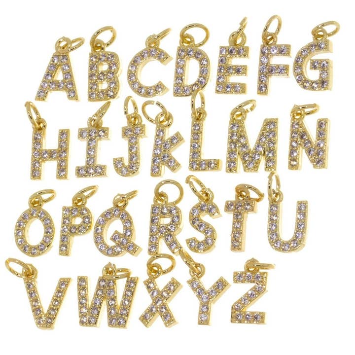 Ciondoli con Lettera Iniziale in Oro o Argento CZ CPG-CPS2121 per la vendita all'ingrosso da parte di Jewel Pledge