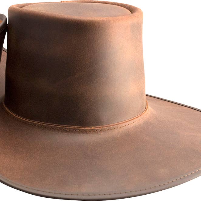 American Hat Makers - Wholesale Cowboy Hat - Unisex - Renaissance Fair Leather Hat Unbanded - Style Cavalier0