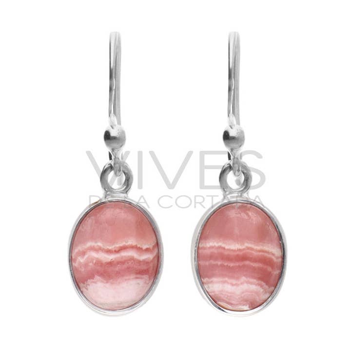 Rhodochrosite (P) oval earrings for wholesale by Vives de la Cortada S.L