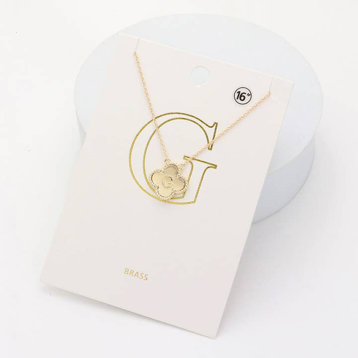 Sensibling Corp. - Wholesale Pendant/Charm Necklace - Quatrefoil Initial I Pendant Necklace
6