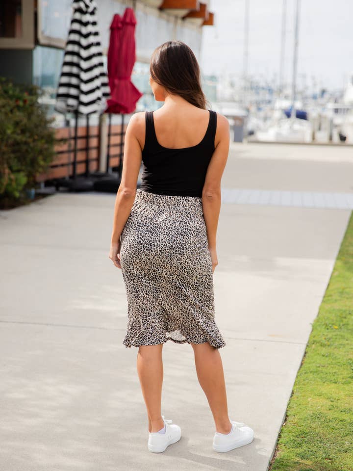 Tickled Teal - Vente Jupe – femme - Jupe crayon à motif à ourlet volanté