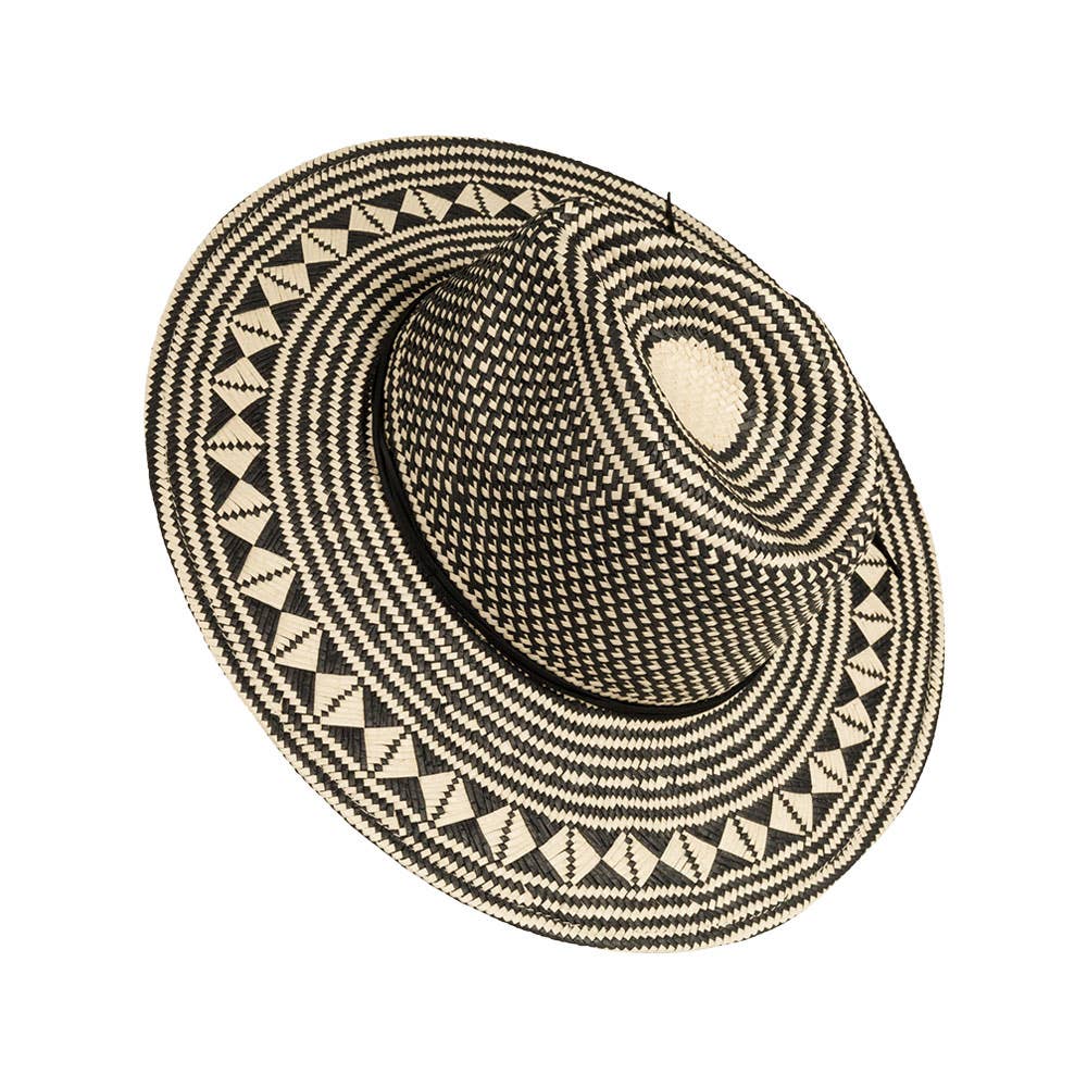 American Hat Makers - Vente Chapeau de paille – femme - Chapeau de soleil en paille style safari bicolore - modèle Eppie5