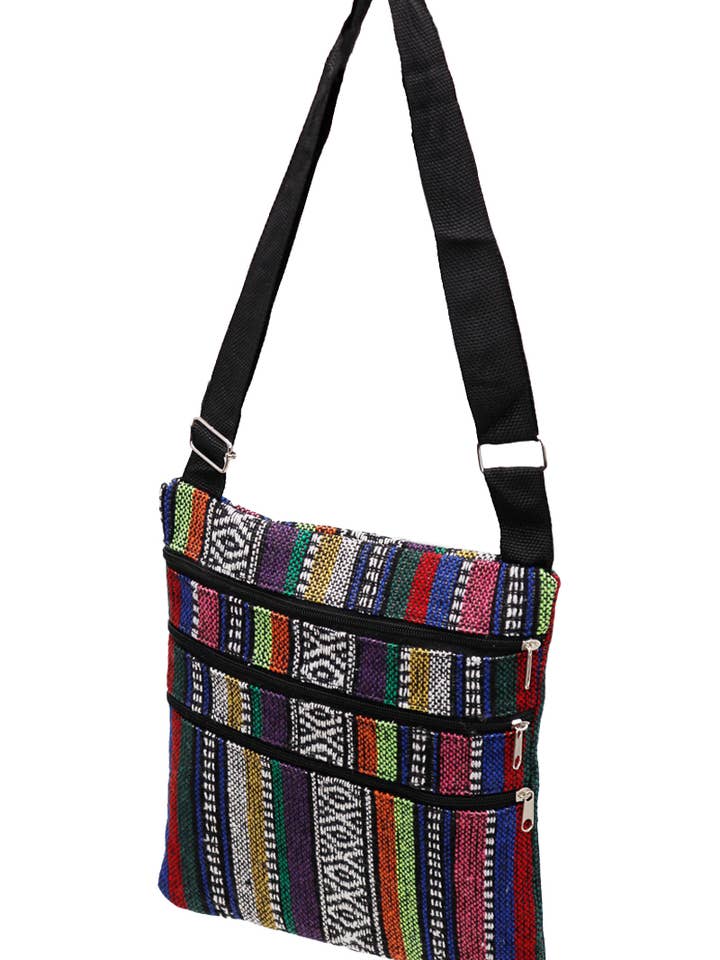 Navajo Baja Tribal Triple Zip Clutch Crossbody Bag for wholesale by Cap Zone