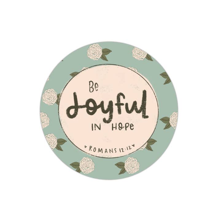 Soyez joyeux dans l'espérance Romains 12:12 - cercle floral menthe pour la vente par Kingfolk Co
