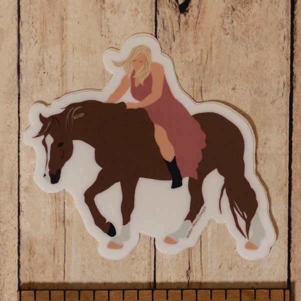Mustang Mom Sticker for wholesale by Western Rose Studios