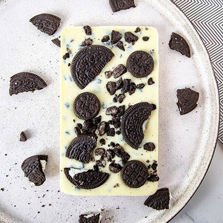 Cookies and Cream White Chocolate Bar for wholesale by The Slabb