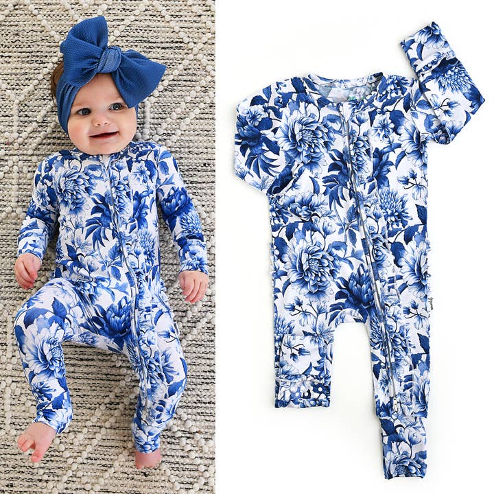Gigi and Max - Wholesale Jumpsuit - Baby - Hattie RUFFLE ZIP Bamboo Sleepes Little