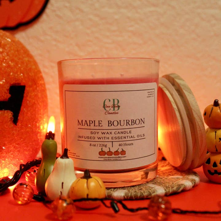 Bougie de soja à l'érable et au bourbon pour la vente par Coco Bean Candles