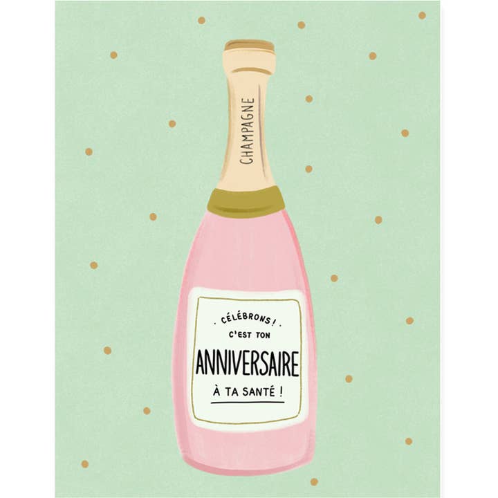 Paige & Willow - Wholesale Birthday Card - Anniversaire Champagne1