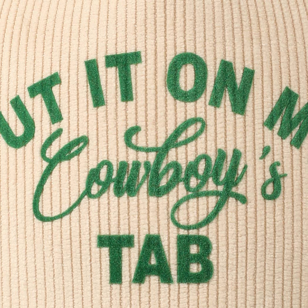 Fashion City – wholesale Baseballkeps - Unisex – Sätt den på min cowboy's Tab tvåfärgad corduroy-keps23