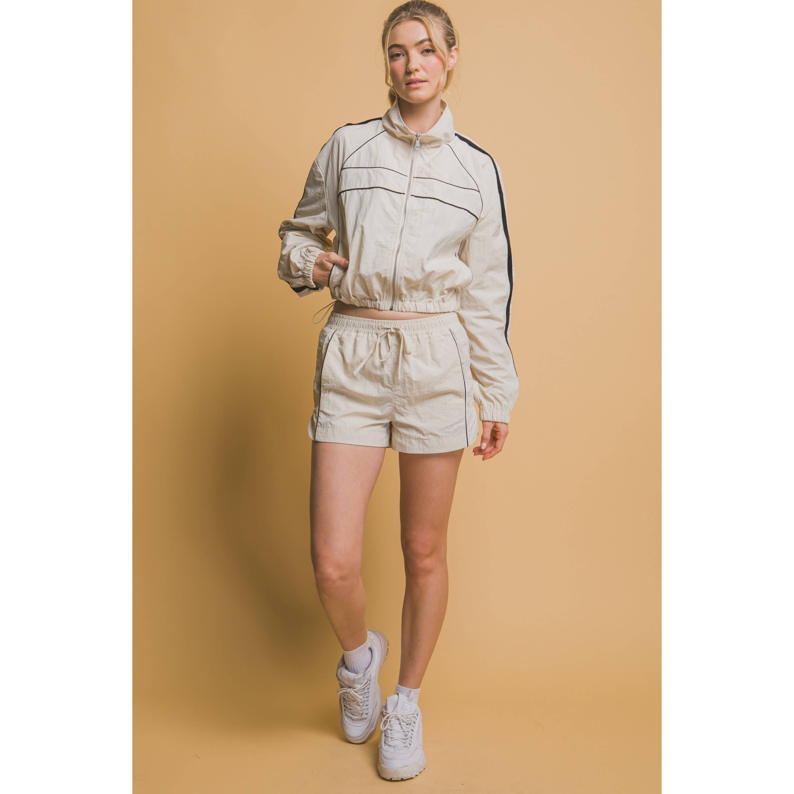 Paperdoll - Wholesale Jacket - Women's - Side Striped Windbreaker Jacket9