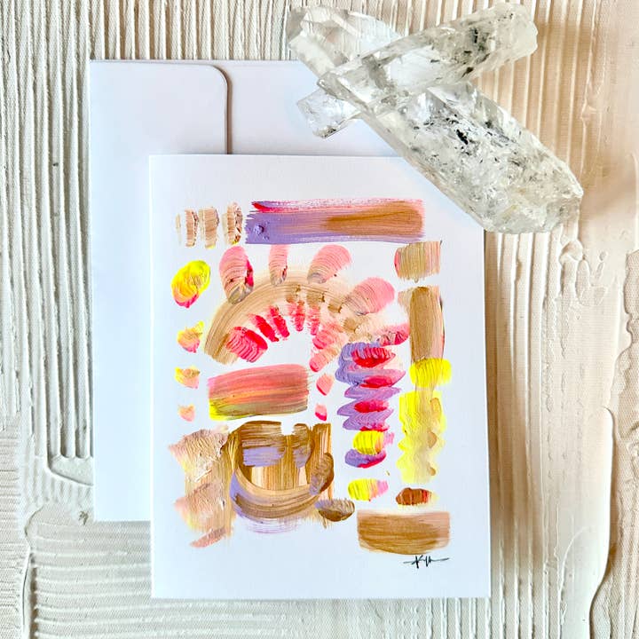 Tarjetas de arte moderno pintadas a mano - Neon Luxe No.11 para venta al por mayor de Quartz Row