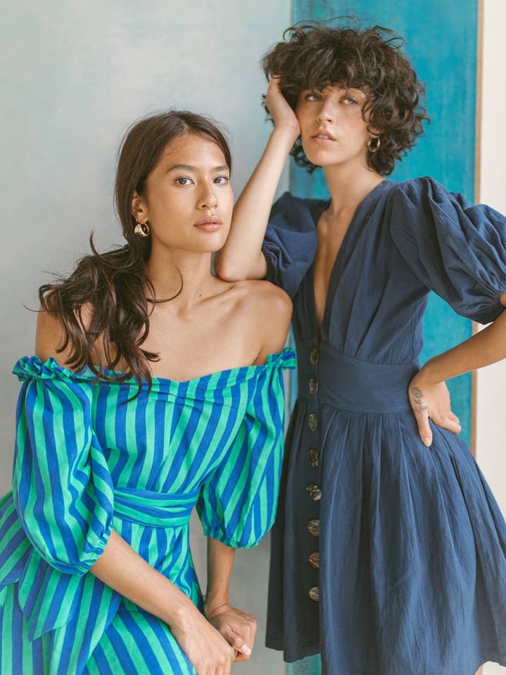 Sweetheart Sun Kleid - Whippy Green/Blau für den Großhandel von State of Georgia