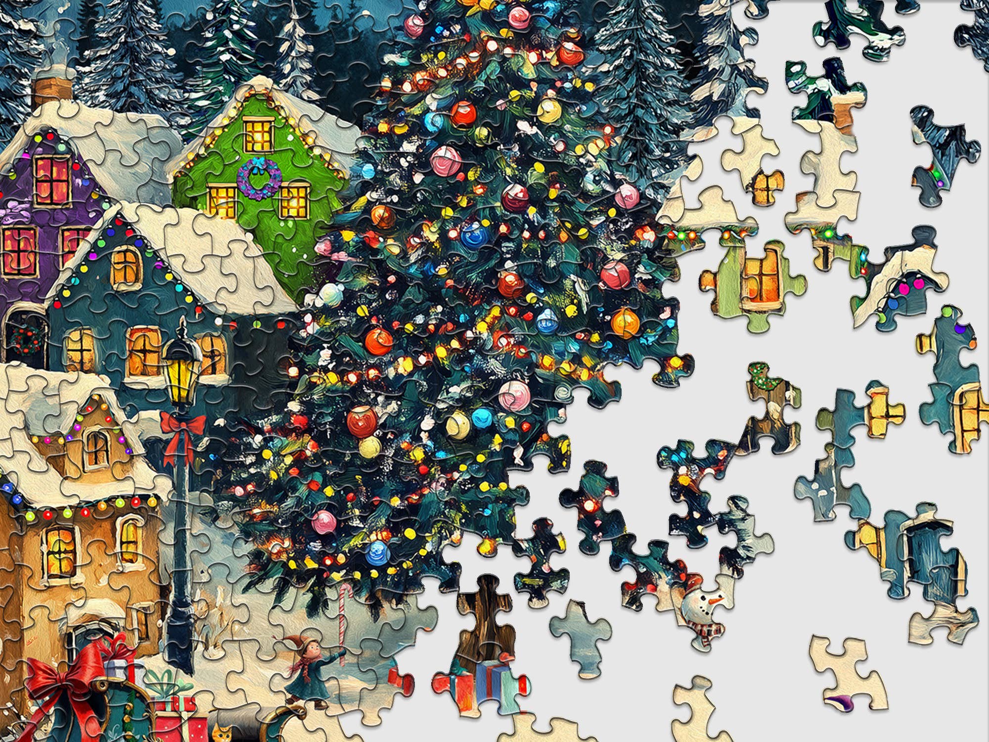 Springbok Puzzle - Vente Puzzle – adulte - Puzzle de 500 pièces Village de Noël festif3