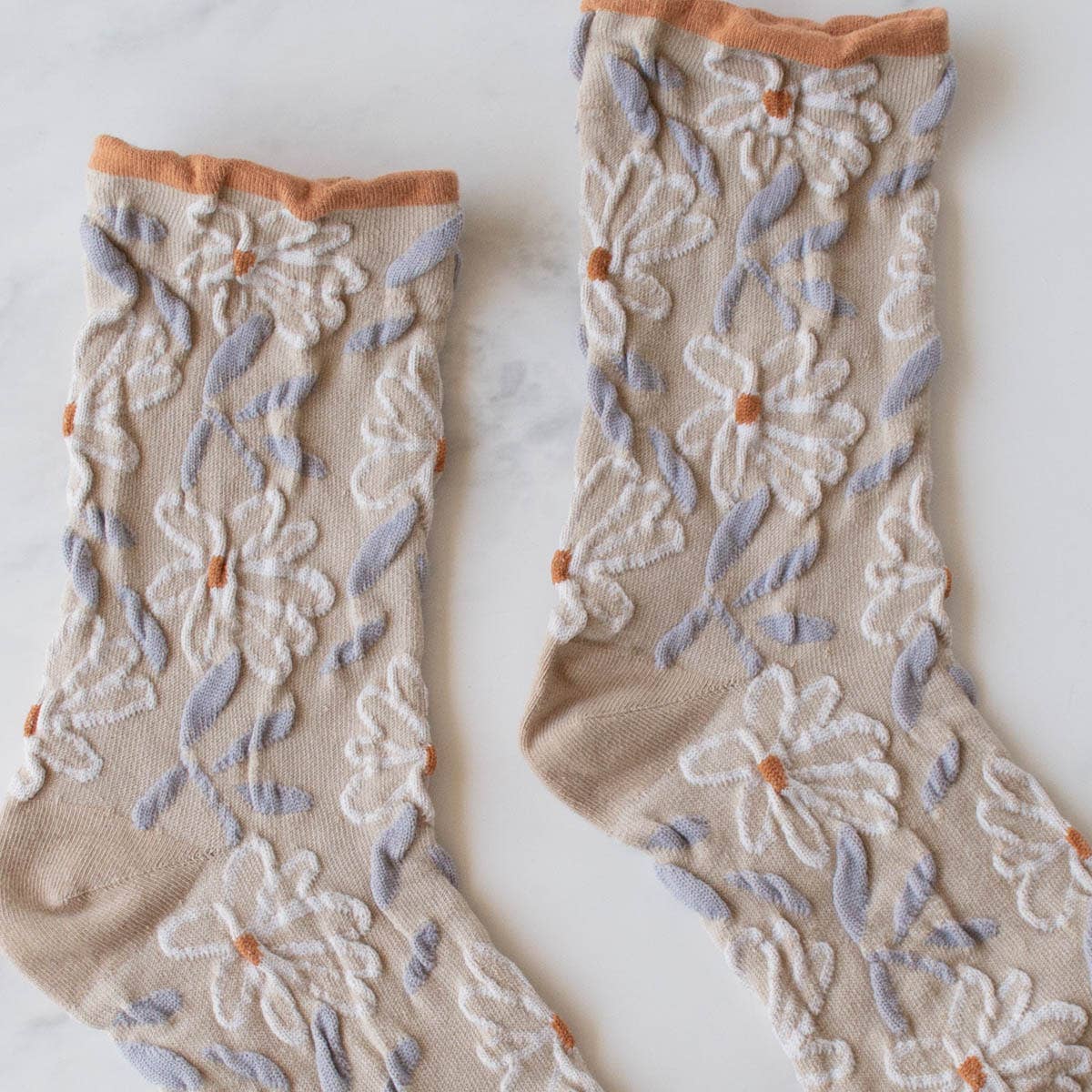 Tiepology - Vente Chaussettes – femme - Chaussettes florales vintage uniques3