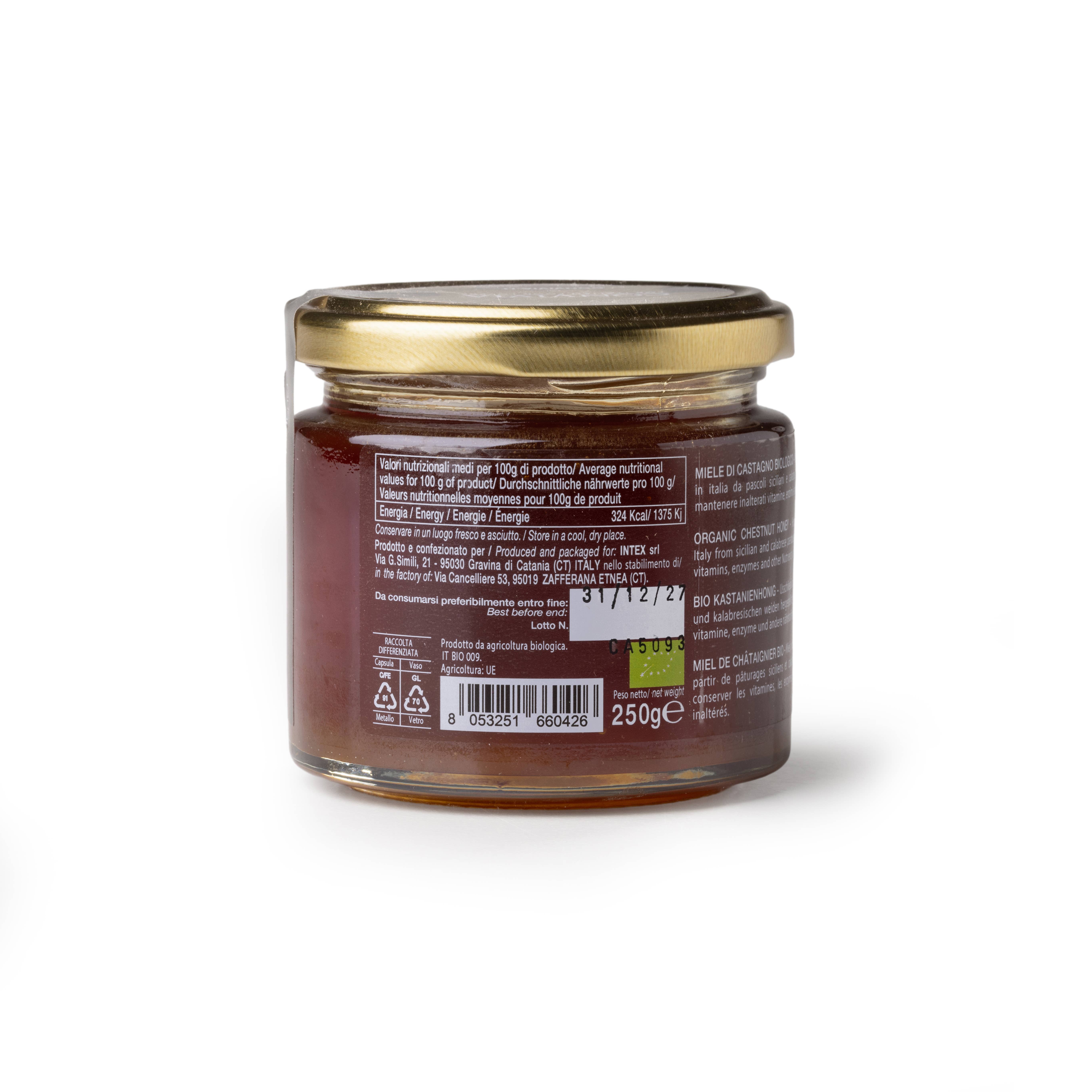 CONVIVIA for italian food lovers – wholesale Honey – Organic chestnut honey 250g1