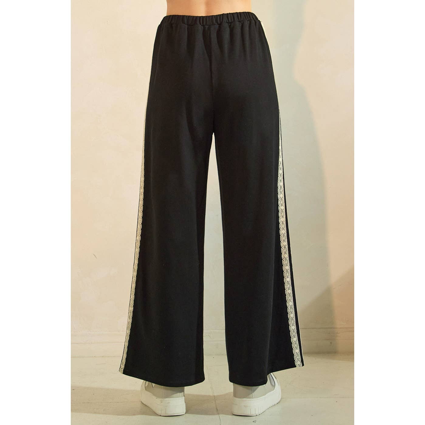 mittoshop - Wholesale Pants - Women's - LACE STRIPED ELASTIC WAIST TERRY SWEATPANTS9
