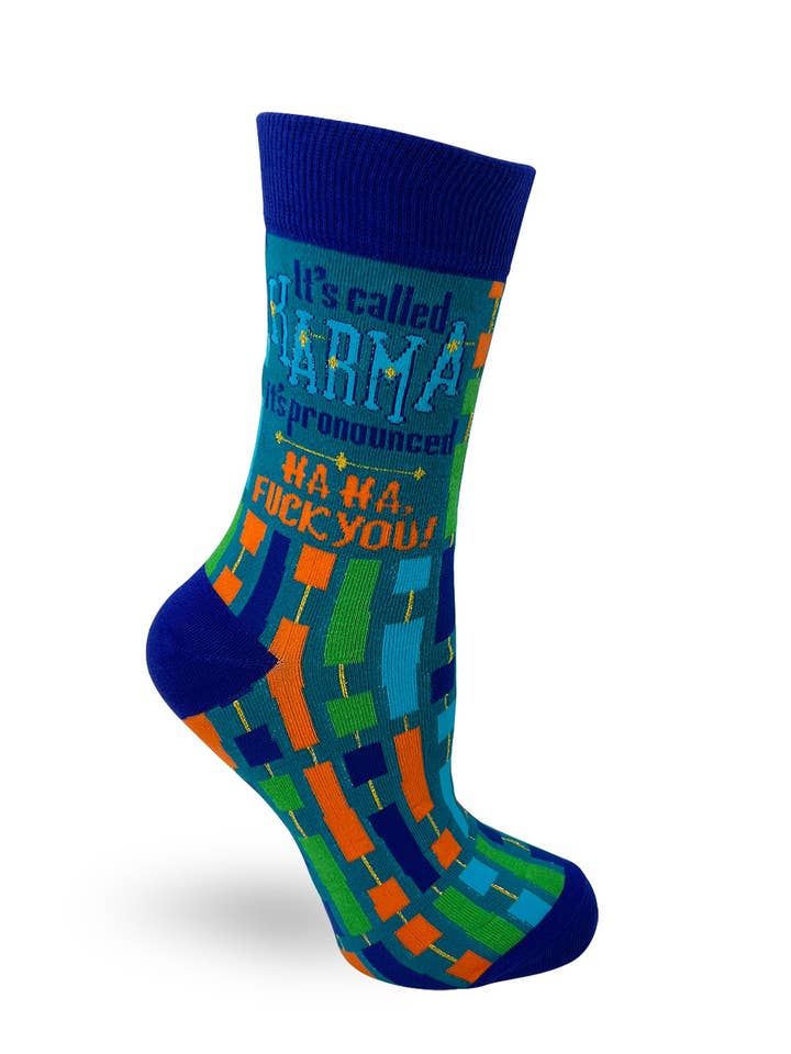 Fabdaz - Wholesale Socks - Women's - Ladies' Socks "It's Called Karma it's Pronounced Ha ...1