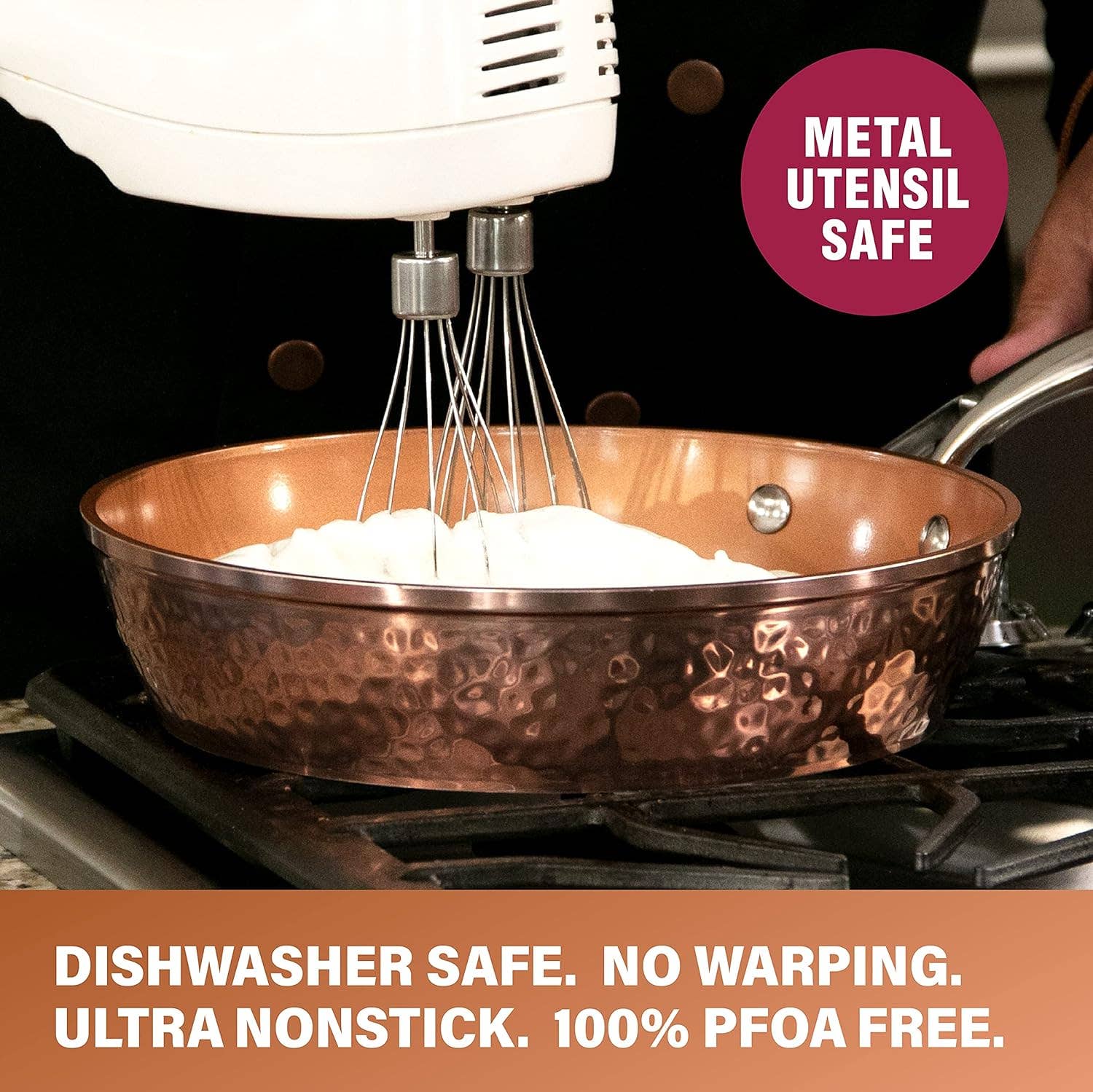 Gotham Steel/Granitestone - Wholesale Pan - Gotham Steel Hammered Copper ronde koekenpan van 24 cm4